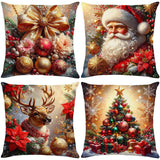 Christmas Festival Elk Rabbit Decorative Sofa Atmosphere Linen Cushion Cover