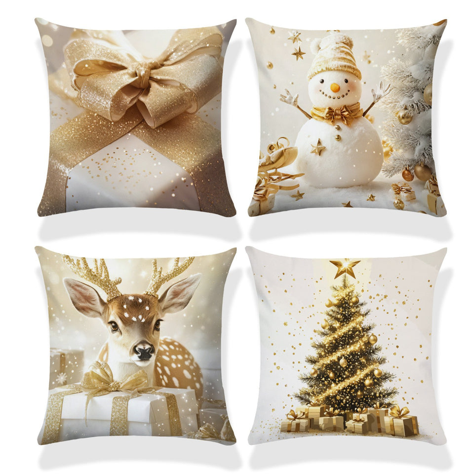 Christmas Festival Elk Rabbit Decorative Sofa Atmosphere Linen Cushion Cover