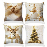 Christmas Festival Elk Rabbit Decorative Sofa Atmosphere Linen Cushion Cover