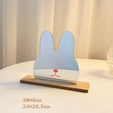 Makeup Mirror Ins Irregular Acrylic Decorative Mirror Wooden Base Cosmetic Beauty Tools