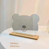 Makeup Mirror Ins Irregular Acrylic Decorative Mirror Wooden Base Cosmetic Beauty Tools