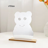 Makeup Mirror Ins Irregular Acrylic Decorative Mirror Wooden Base Cosmetic Beauty Tools