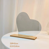 Makeup Mirror Ins Irregular Acrylic Decorative Mirror Wooden Base Cosmetic Beauty Tools