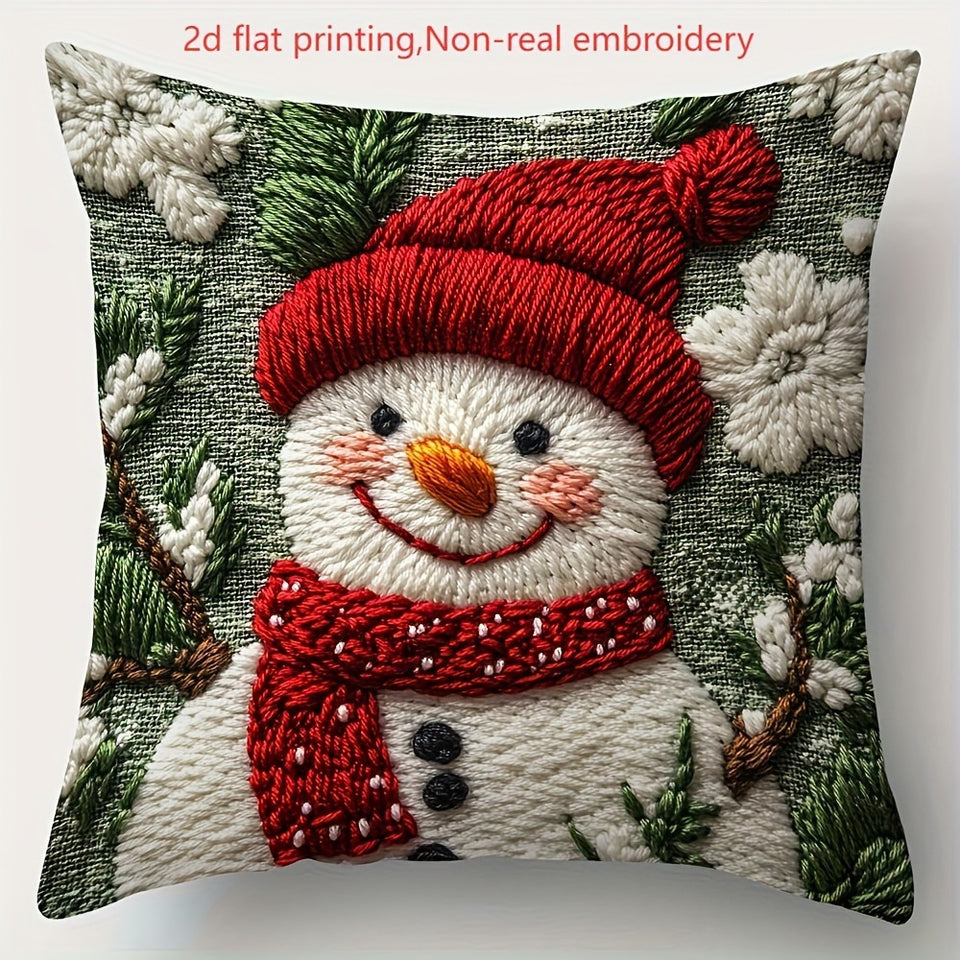 Christmas Festival Elk Rabbit Decorative Sofa Atmosphere Linen Cushion Cover