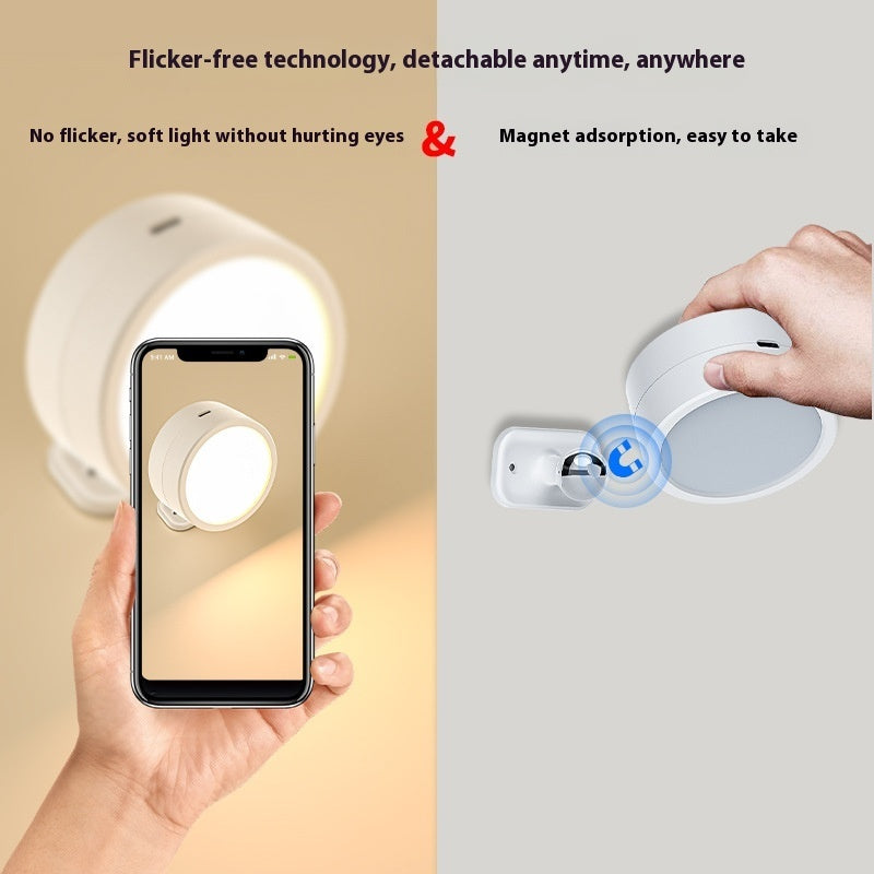 Home Ornaments Lighting Round Rotatable Bedside Wall Lamp