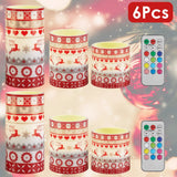 3Pcs/6Pcs/9Pcs Quantity Options Christmas Flameless LED Candles Deer Flickering Candle Lights Pillar Candles With 3 Lighting Modes Timer Remote Control