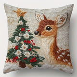 Christmas Festival Elk Rabbit Decorative Sofa Atmosphere Linen Cushion Cover