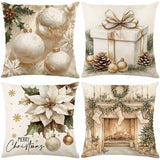 Christmas Festival Elk Rabbit Decorative Sofa Atmosphere Linen Cushion Cover