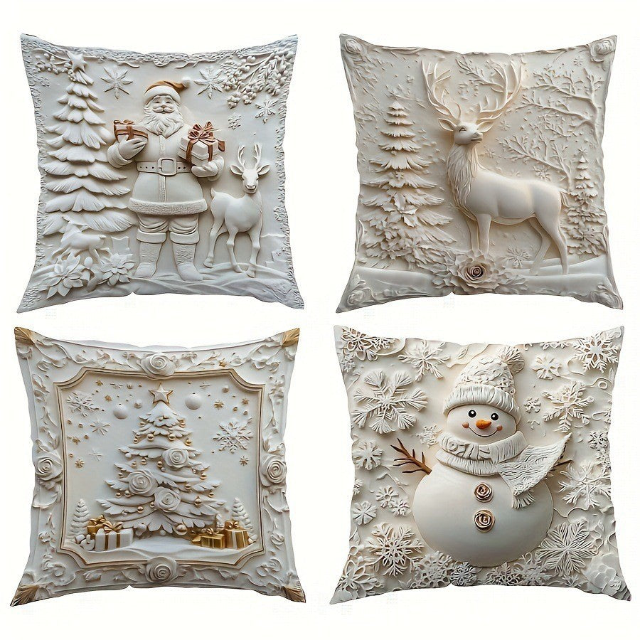 Christmas Festival Elk Rabbit Decorative Sofa Atmosphere Linen Cushion Cover