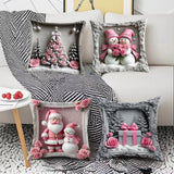 Christmas Festival Elk Rabbit Decorative Sofa Atmosphere Linen Cushion Cover