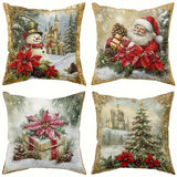 Christmas Festival Elk Rabbit Decorative Sofa Atmosphere Linen Cushion Cover