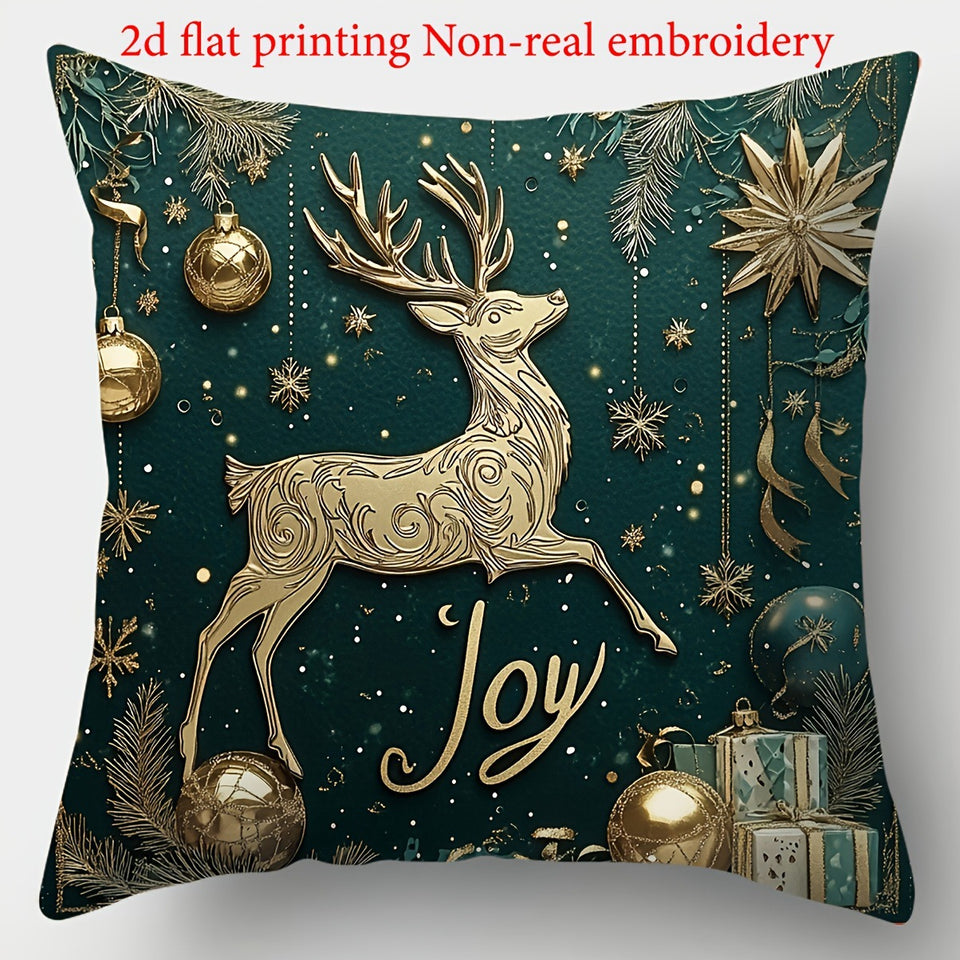 Christmas Festival Elk Rabbit Decorative Sofa Atmosphere Linen Cushion Cover