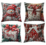 Christmas Festival Elk Rabbit Decorative Sofa Atmosphere Linen Cushion Cover