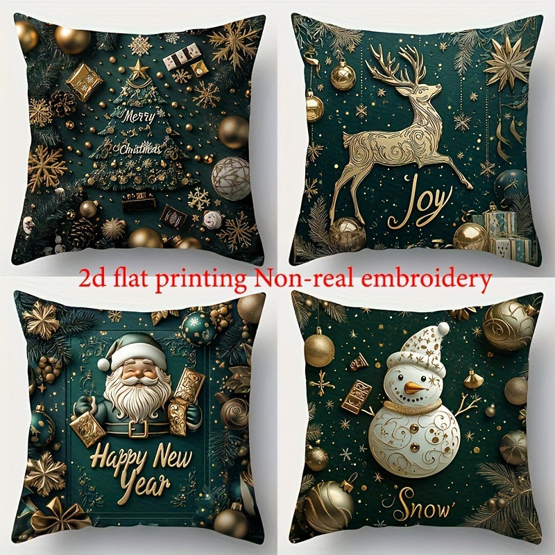 Christmas Festival Elk Rabbit Decorative Sofa Atmosphere Linen Cushion Cover