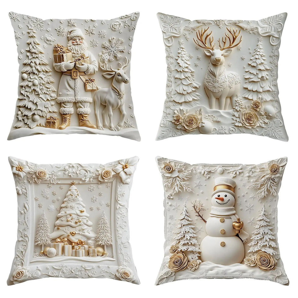 Christmas Festival Elk Rabbit Decorative Sofa Atmosphere Linen Cushion Cover