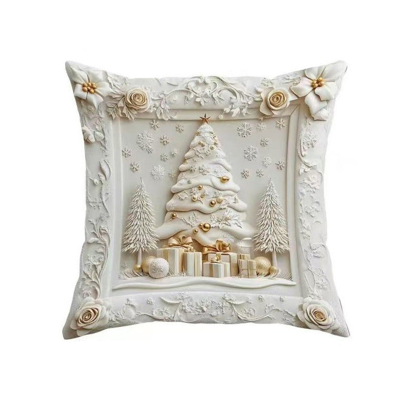 Christmas Festival Elk Rabbit Decorative Sofa Atmosphere Linen Cushion Cover