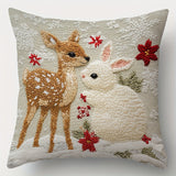Christmas Festival Elk Rabbit Decorative Sofa Atmosphere Linen Cushion Cover