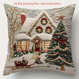 Christmas Festival Elk Rabbit Decorative Sofa Atmosphere Linen Cushion Cover