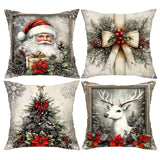 Christmas Festival Elk Rabbit Decorative Sofa Atmosphere Linen Cushion Cover