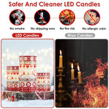 3Pcs/6Pcs/9Pcs Quantity Options Christmas Flameless LED Candles Deer Flickering Candle Lights Pillar Candles With 3 Lighting Modes Timer Remote Control